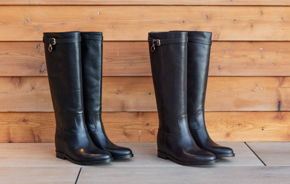 Low heel boots heel 2 cm dark brown leather