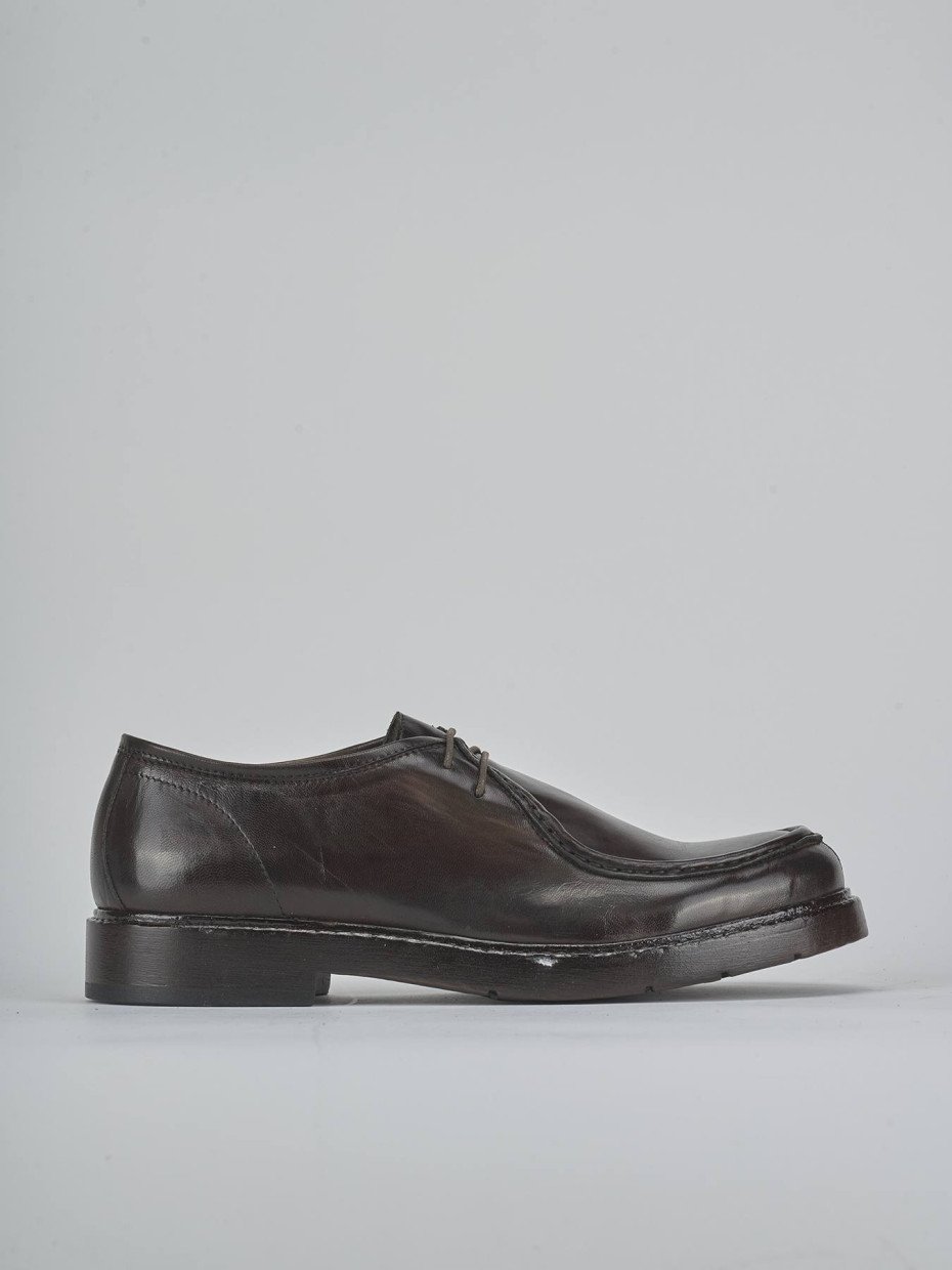 Zapatos de cordones marrón oscuro cuero