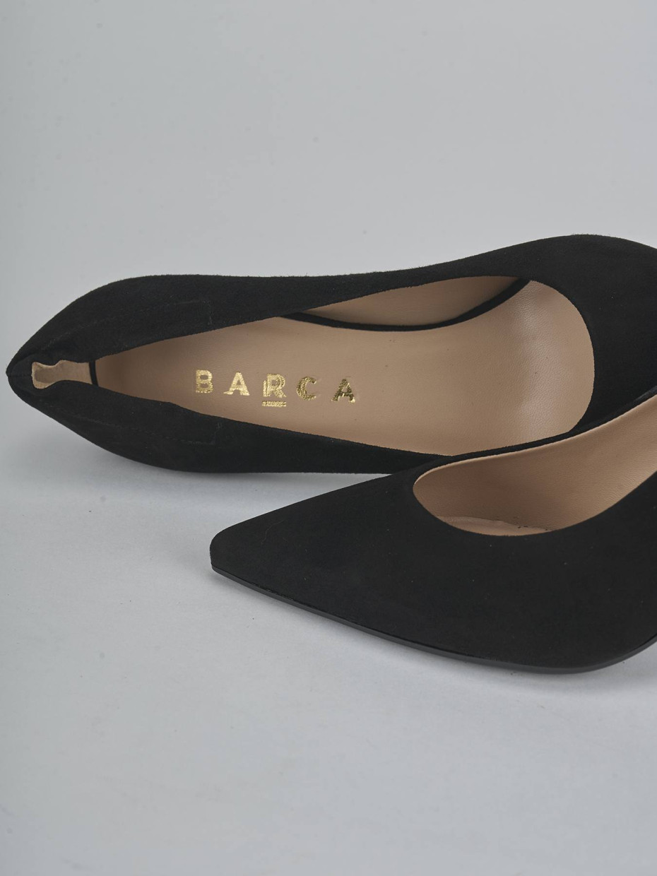 Zapatos de salón tacón 7 cm negro ante