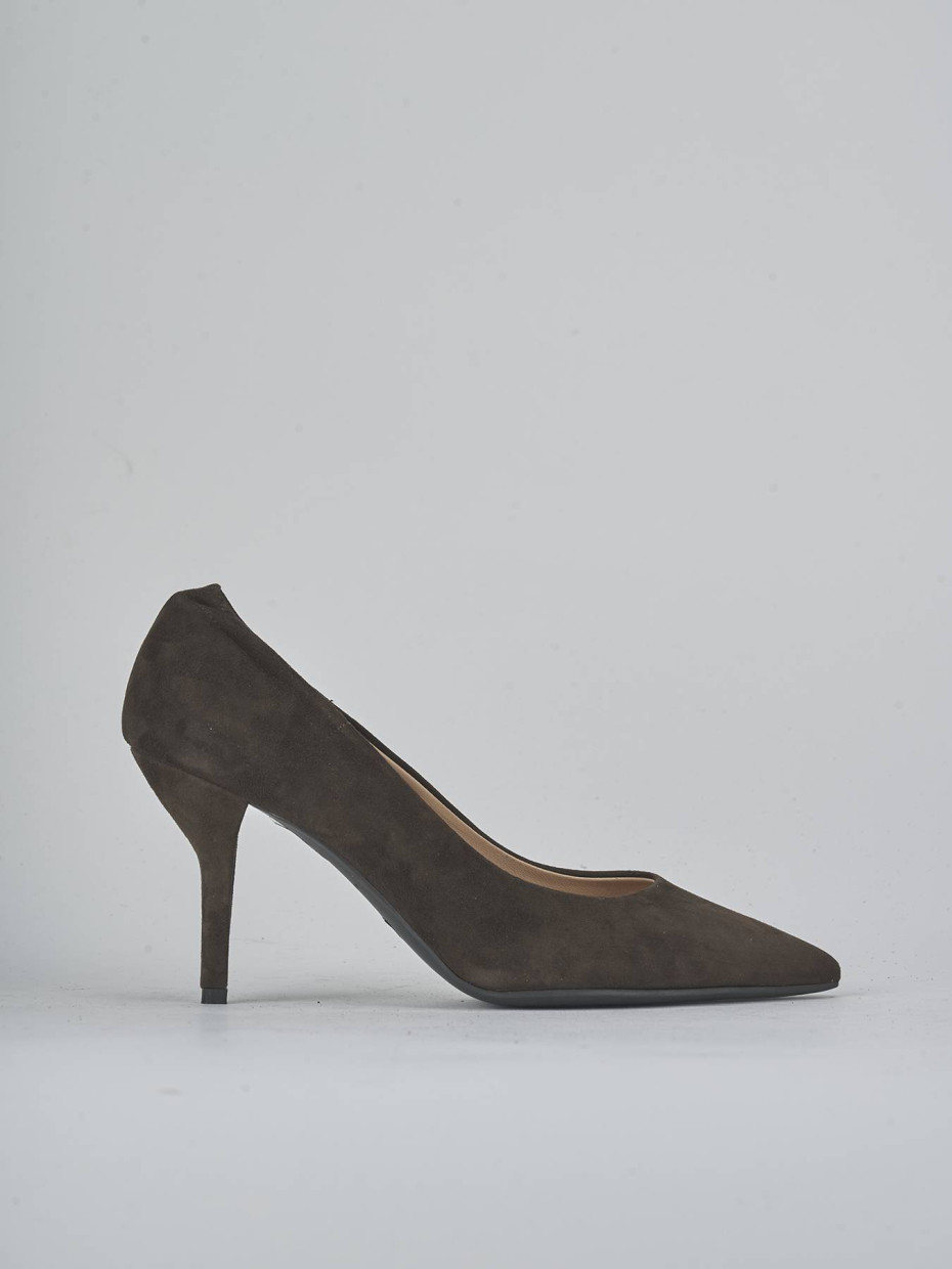 Pumps heel 7 cm dark brown suede