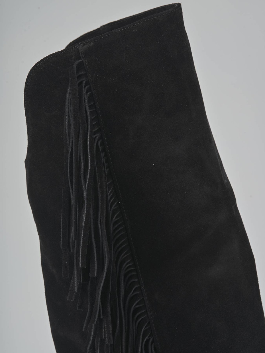 Stivali tacco 8cm camoscio nero