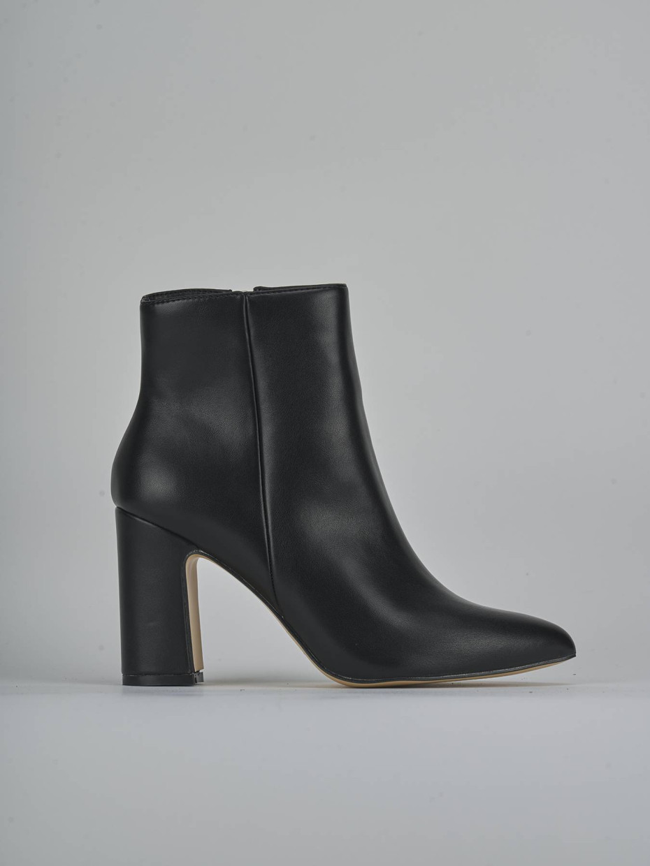 Stivaletti tacco 9cm pelle sostenibile nero
