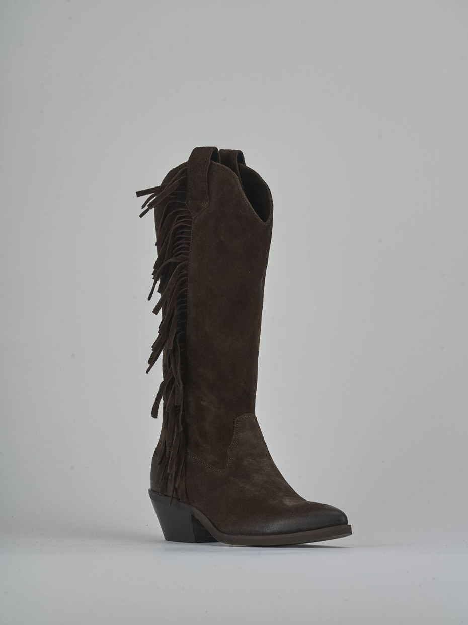 Stivali tacco 6cm camoscio testa