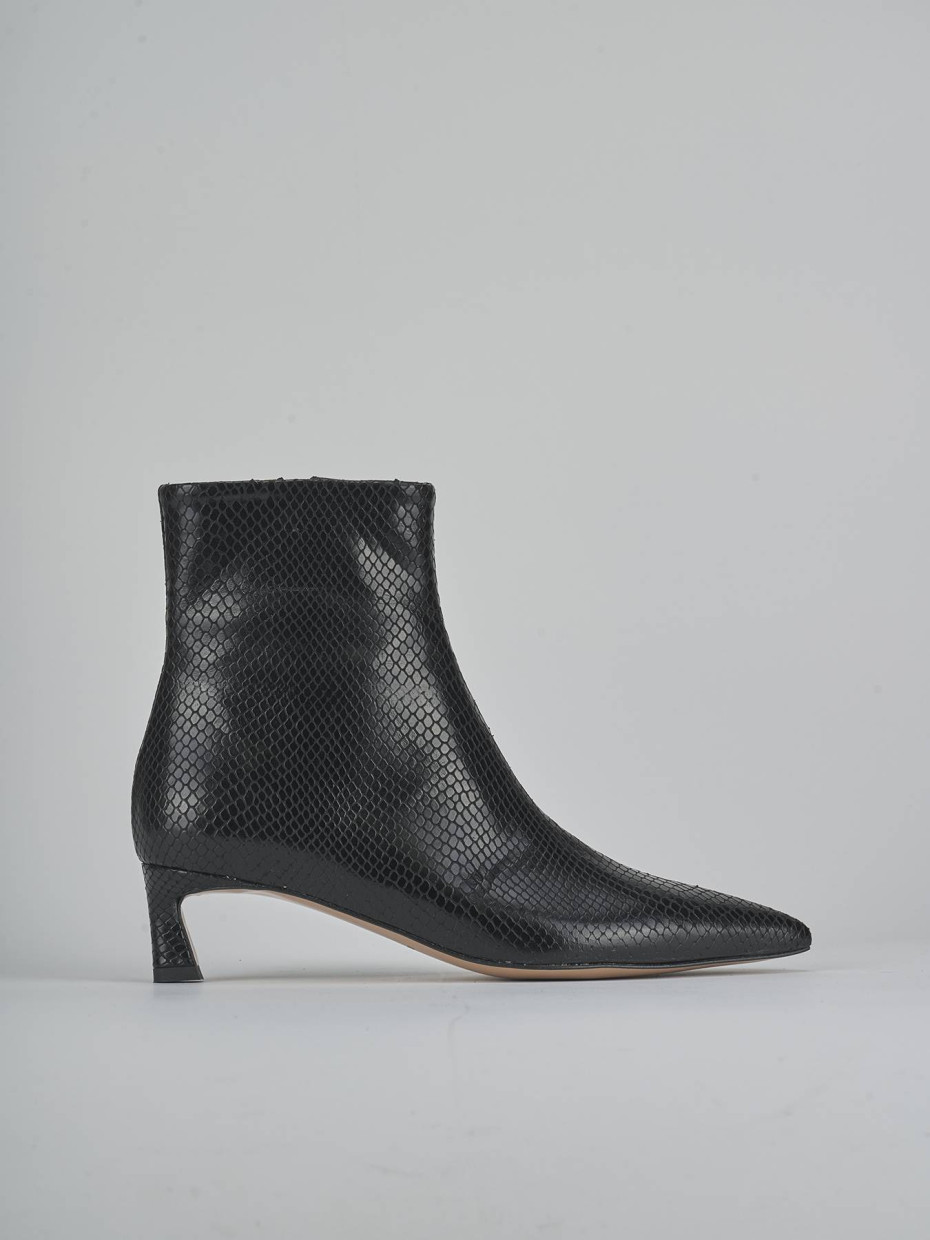 Stivaletti tacco 5cm pitone nero