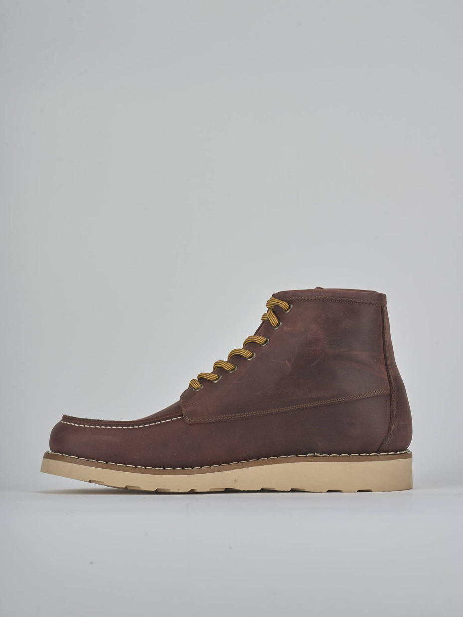 Botas militares burdeos cuero