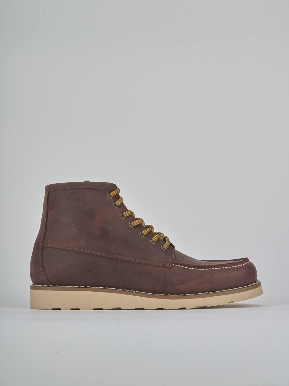 Botas militares burdeos cuero