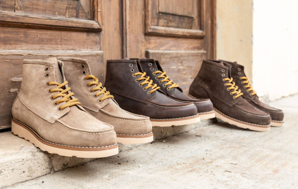 Botas militares marrón oscuro cuero