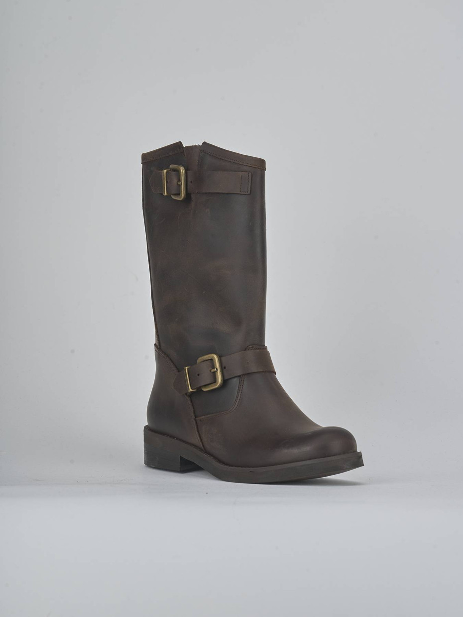 Stivali tacco 3cm pelle testa