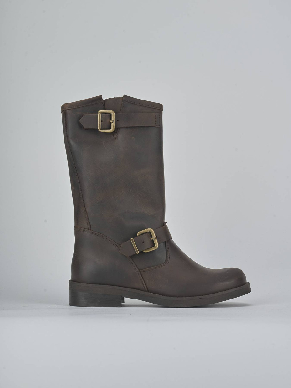 Stivali tacco 3cm pelle testa
