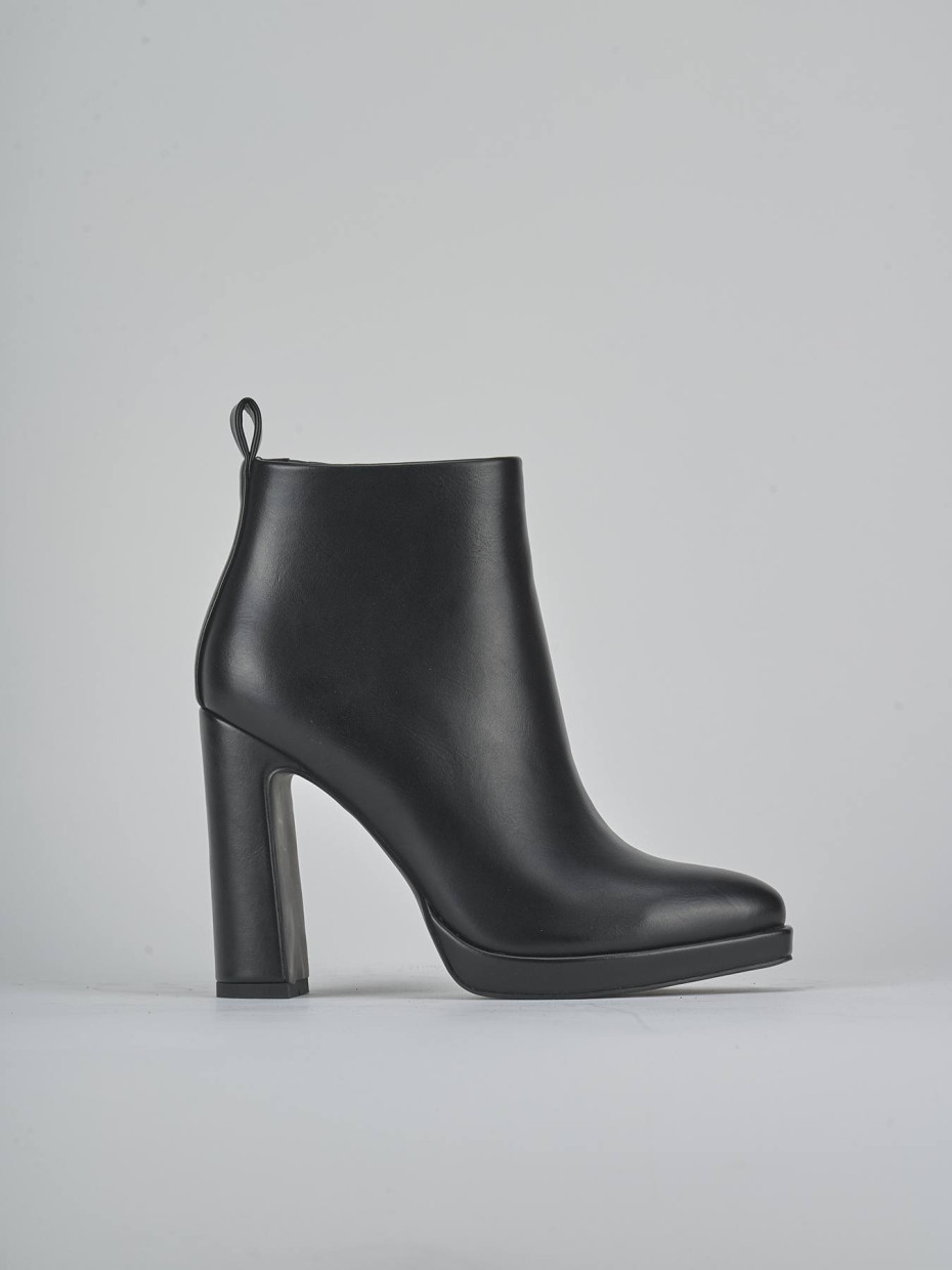 Botines de tacón alto tacón 12 cm negro pelle sostenibile