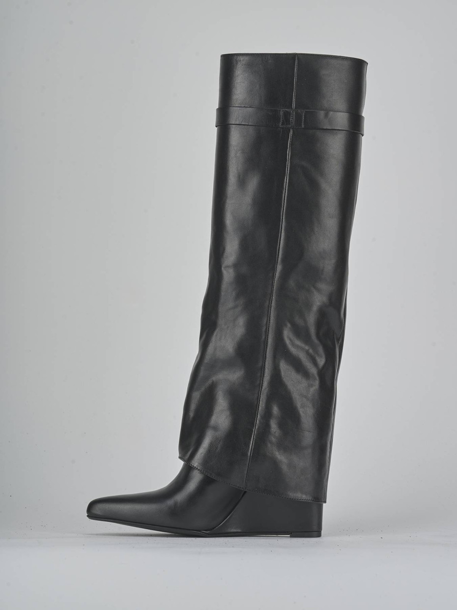 Stivali tacco 9cm pelle nero
