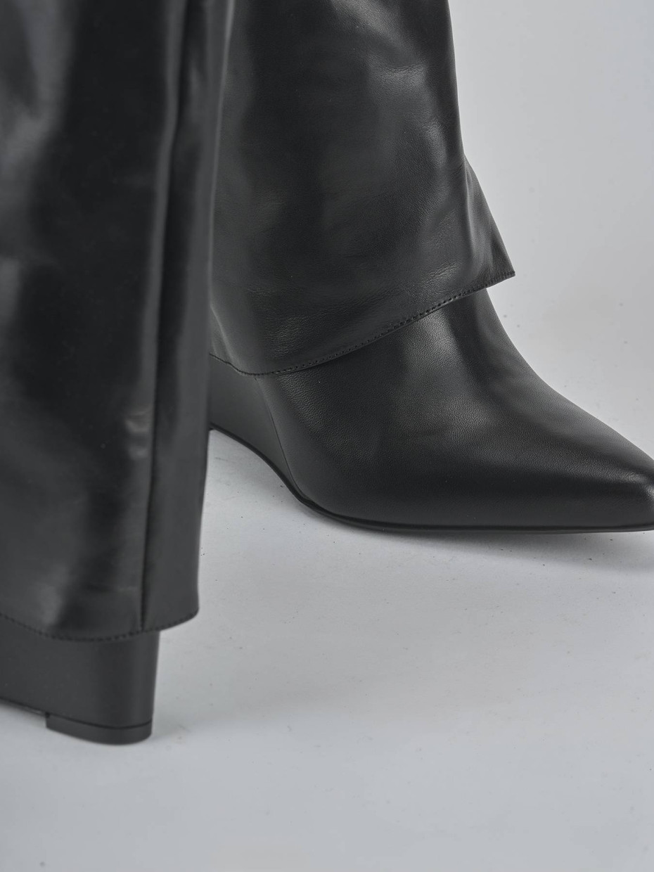 Stivali tacco 9cm pelle nero
