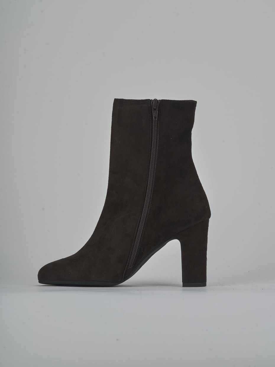 Stivaletti tacco 8cm camoscio testa