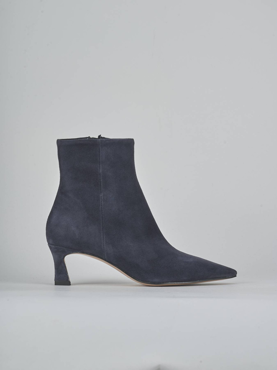 Stivaletti tacco 6cm camoscio blu
