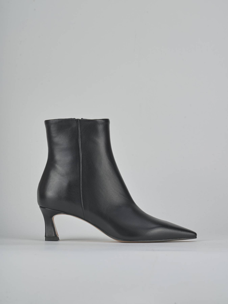 Botines de tacón alto tacón 6 cm negro cuero
