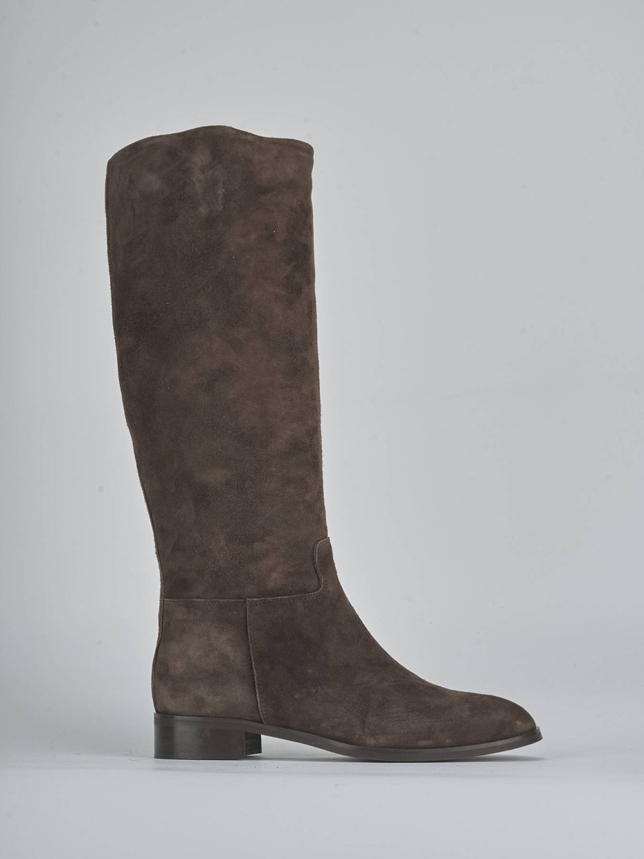 Stivali tacco 3cm camoscio testa