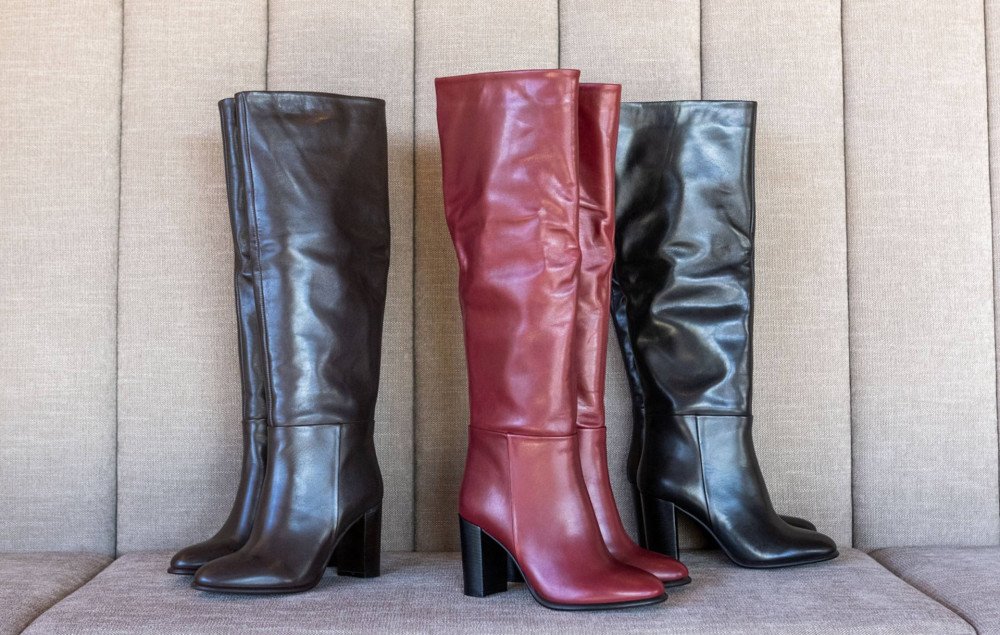 Botas de tacón alto tacón 8 cm marrón oscuro cuero