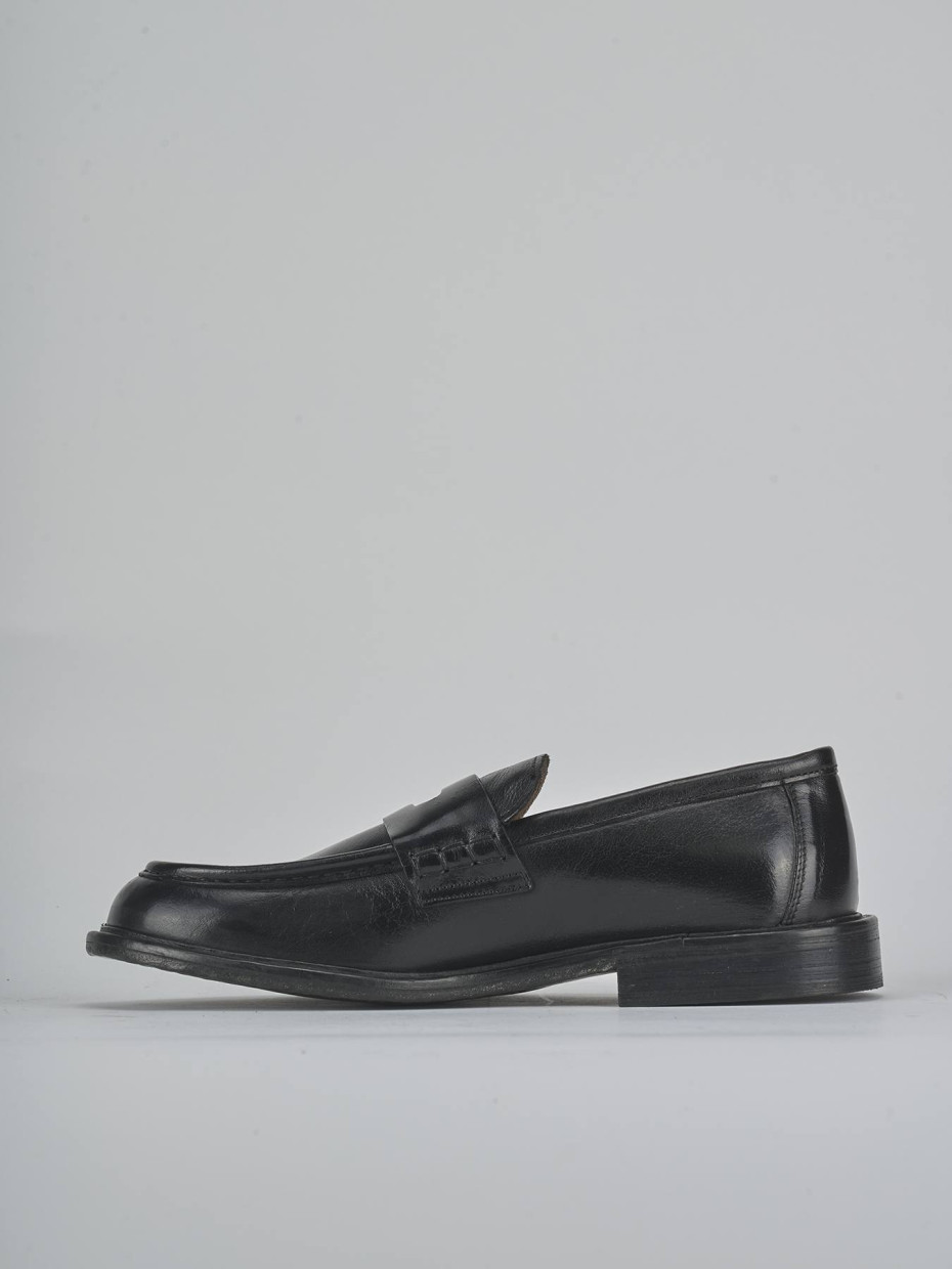Mocassini tacco 2cm pelle nero