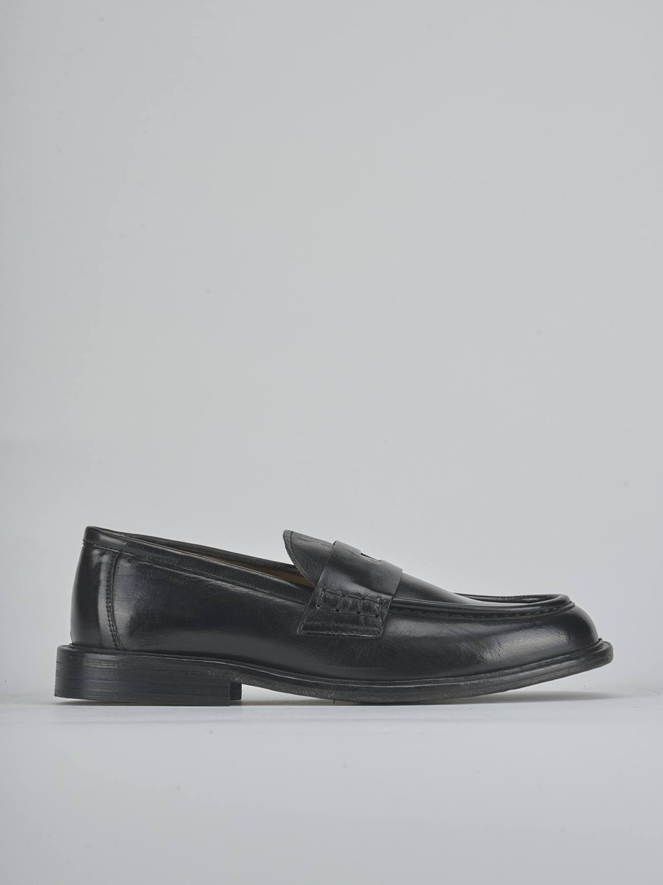 Mocassini tacco 2cm pelle nero