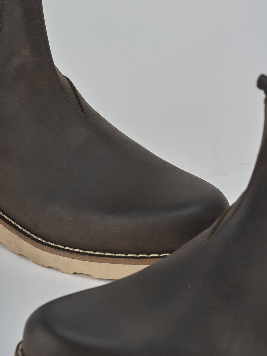 Botines marrón oscuro cuero