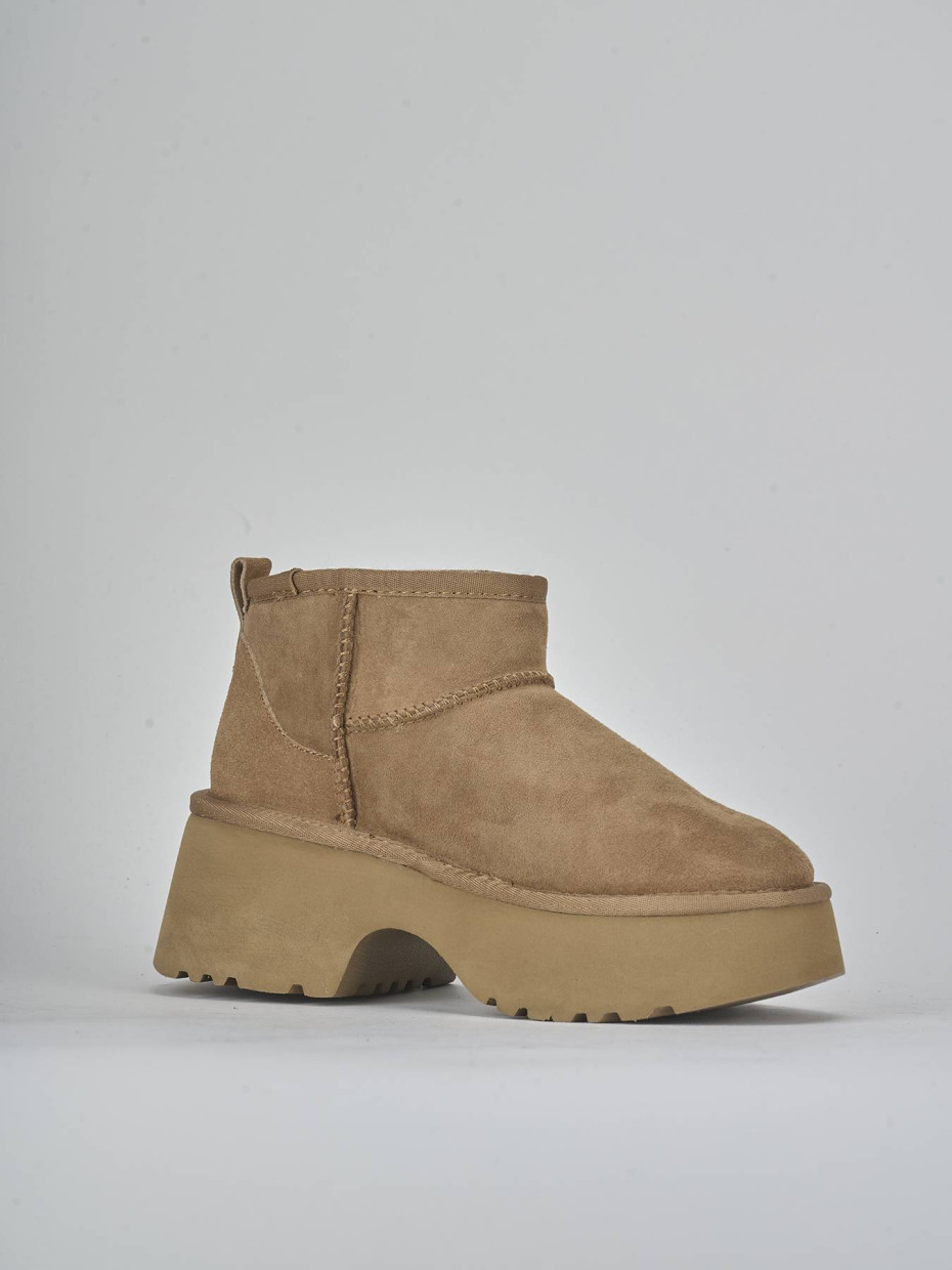 Stivaletti tacco 3cm camoscio marrone