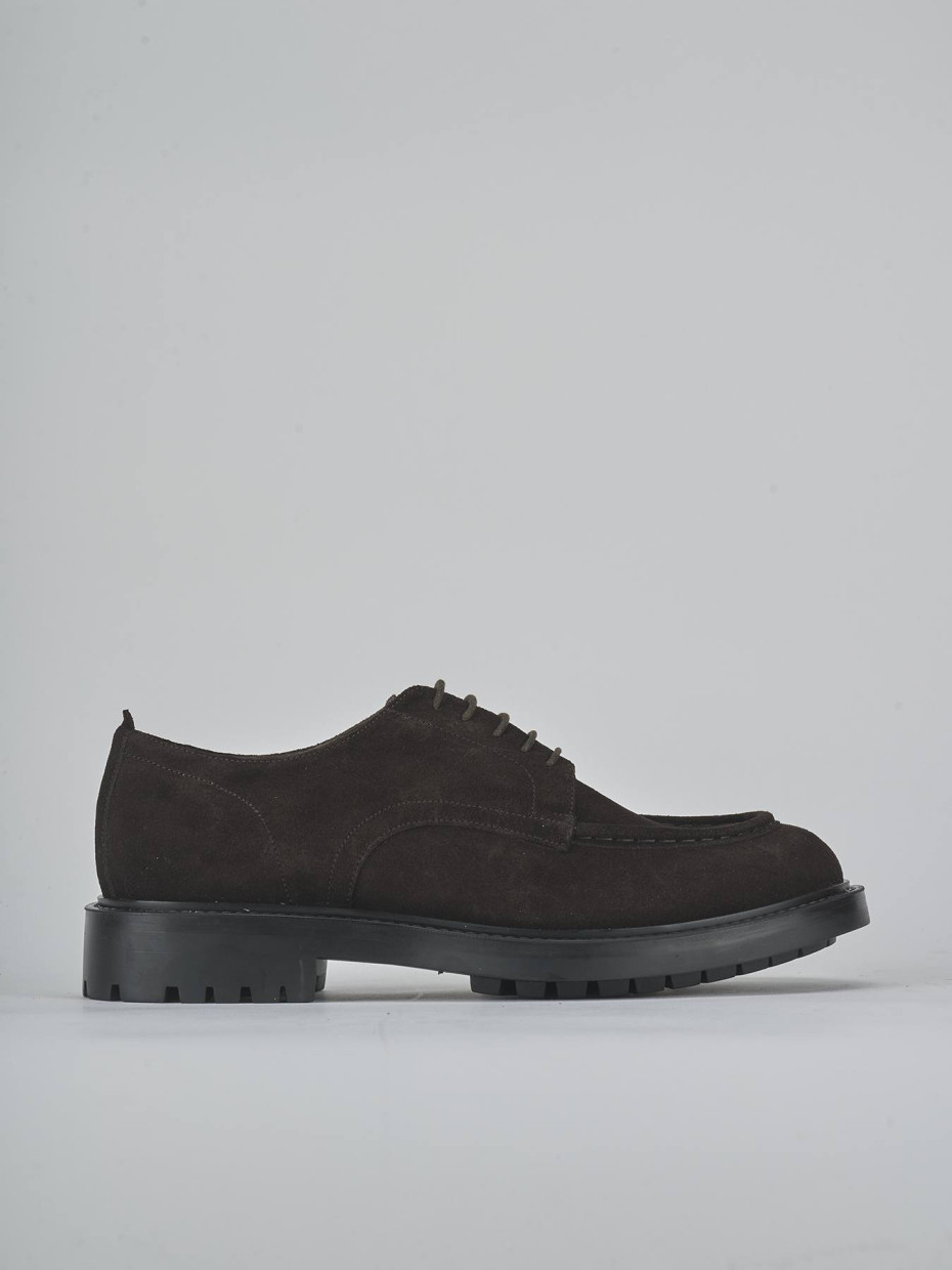 Zapatos de cordones marrón oscuro ante