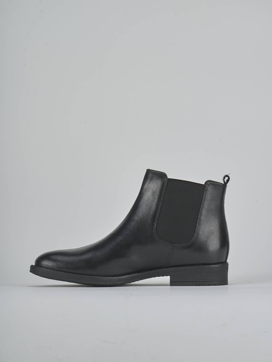 Stivaletti tacco 1cm pelle nero