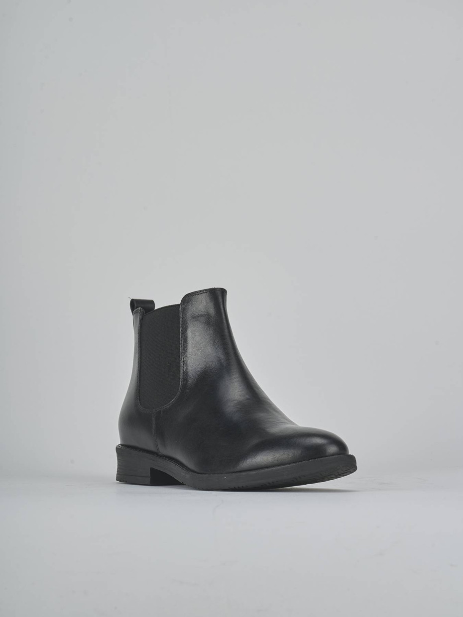 Stivaletti tacco 1cm pelle nero