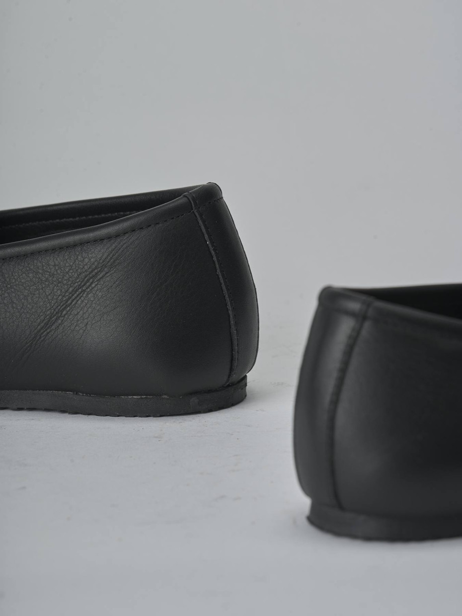 Mocasines tacón 1 cm negro cuero