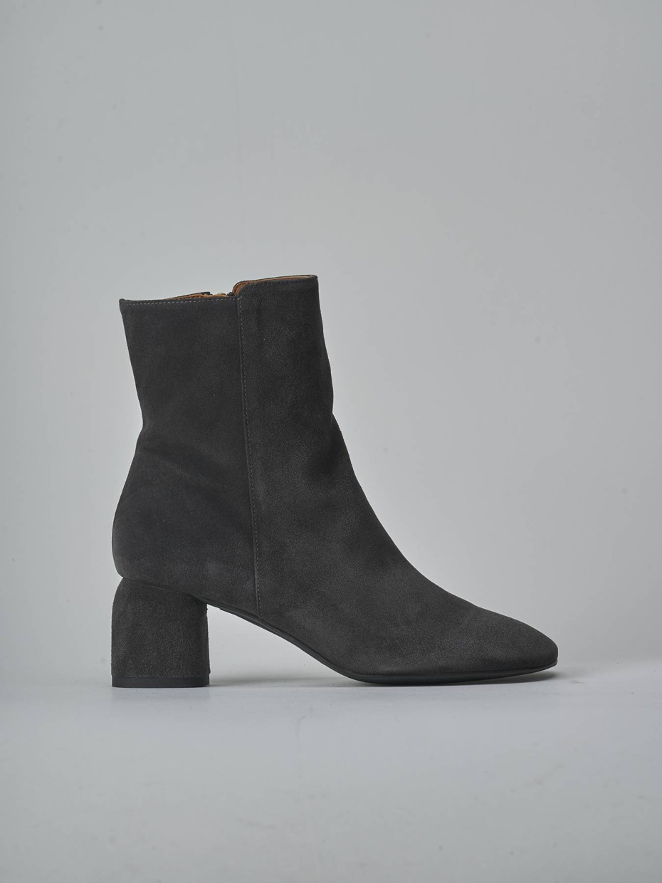 Botines de tacón alto tacón 6 cm gris ante
