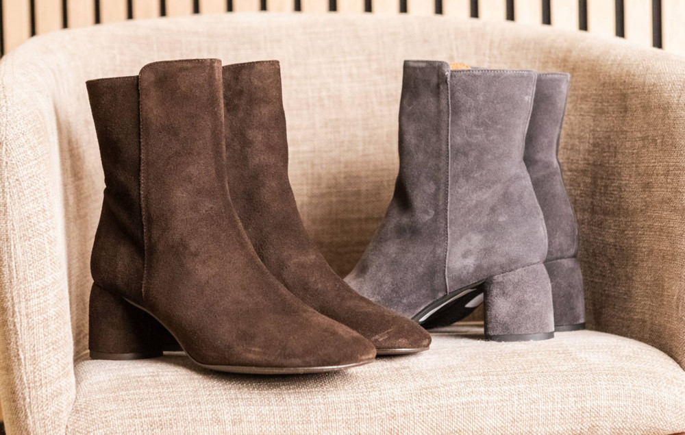 Botines de tacón alto tacón 6 cm marrón oscuro ante