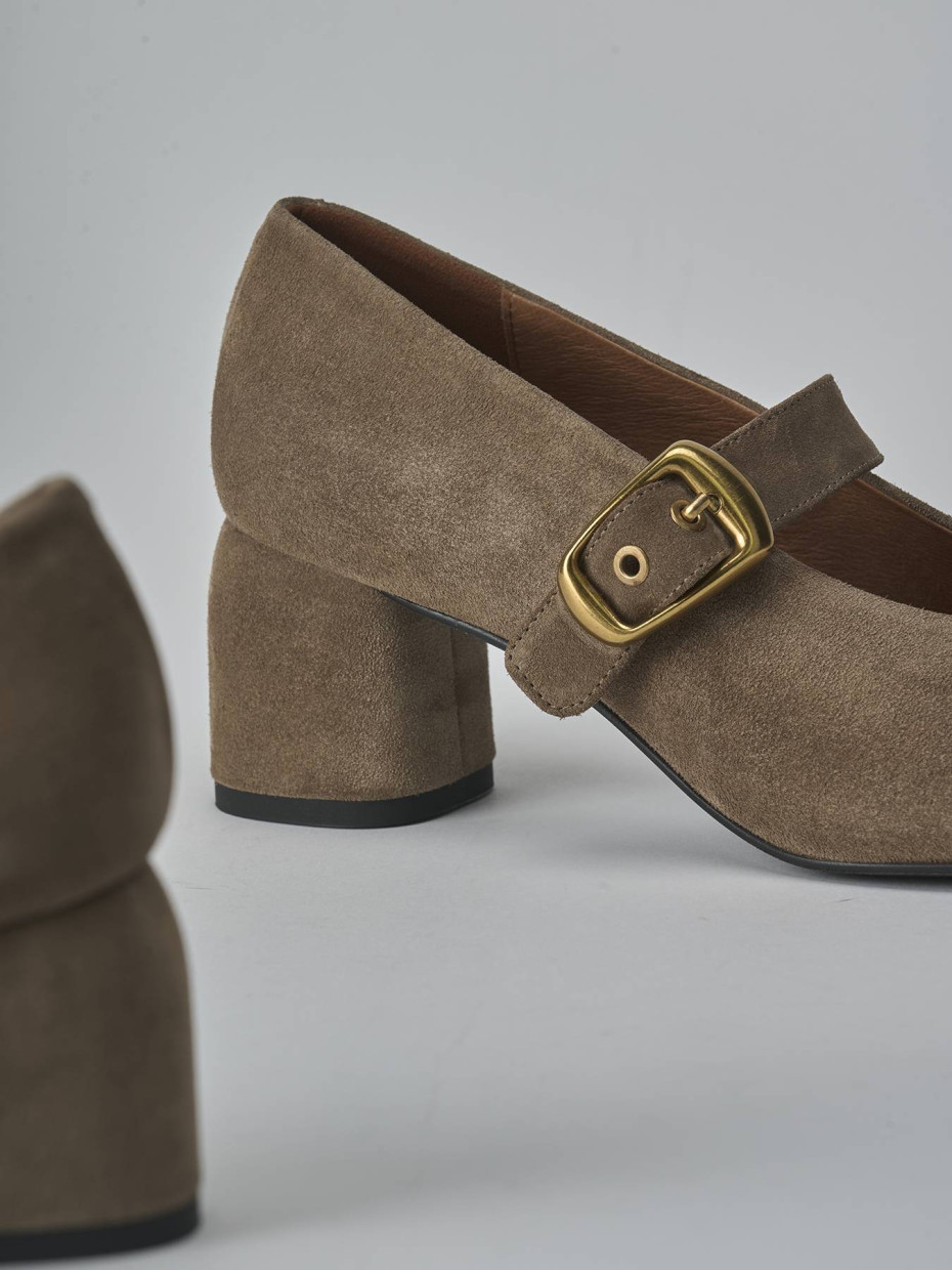 Pumps heel 6 cm beige suede