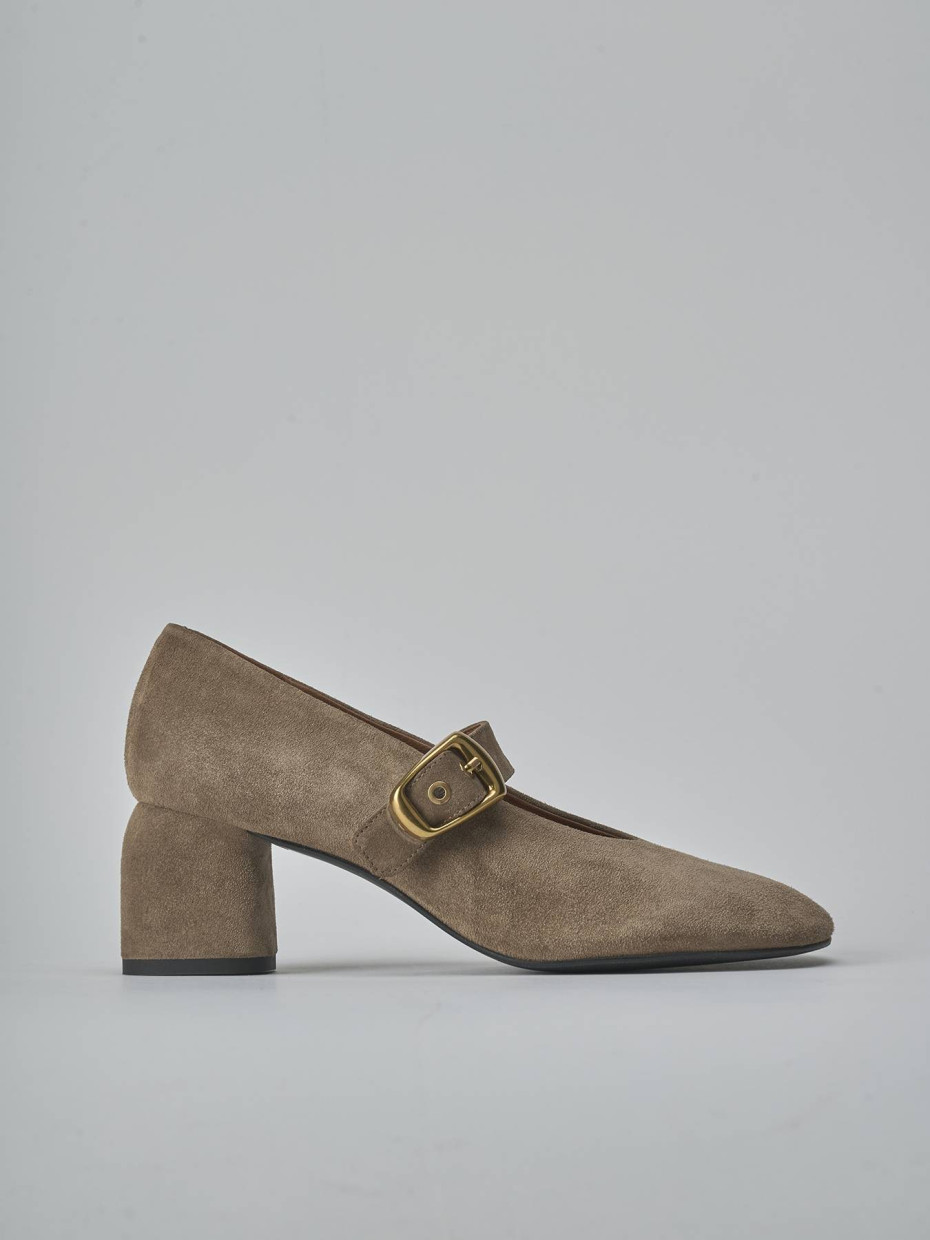 Pumps heel 6 cm beige suede