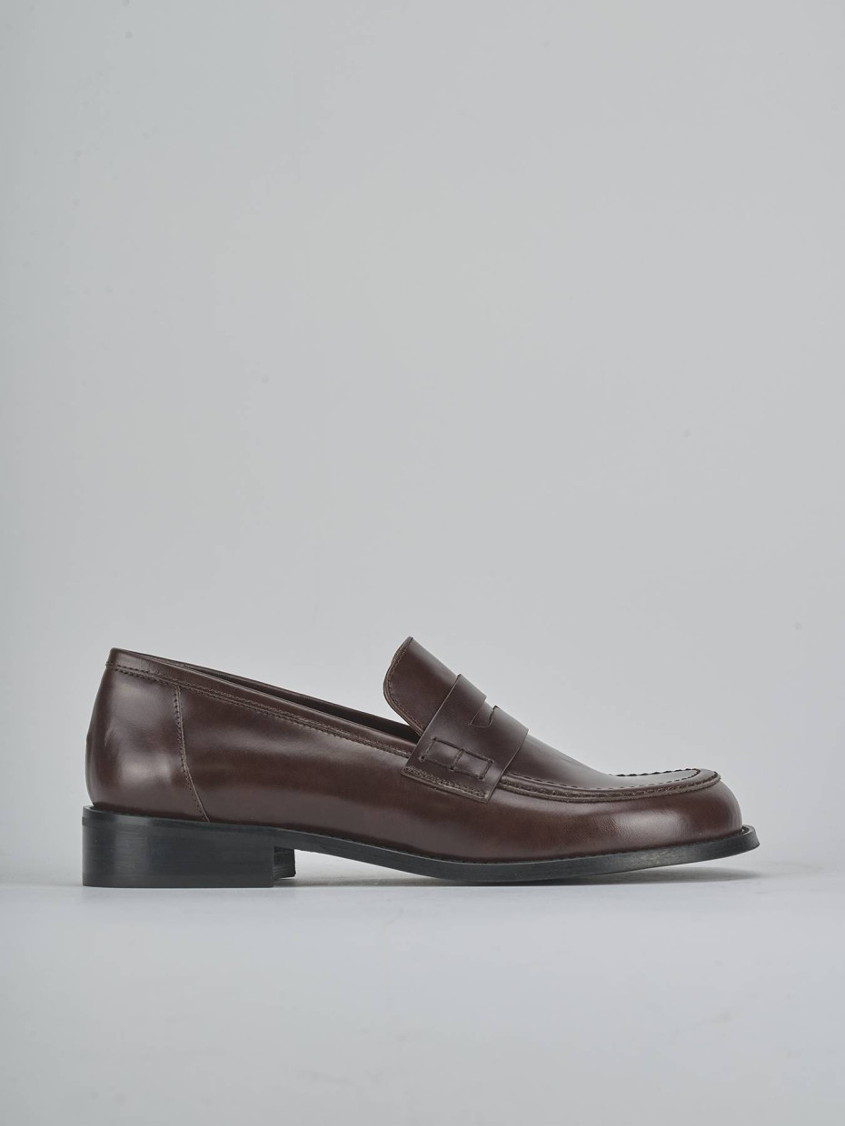 Mocassini tacco 2cm pelle testa