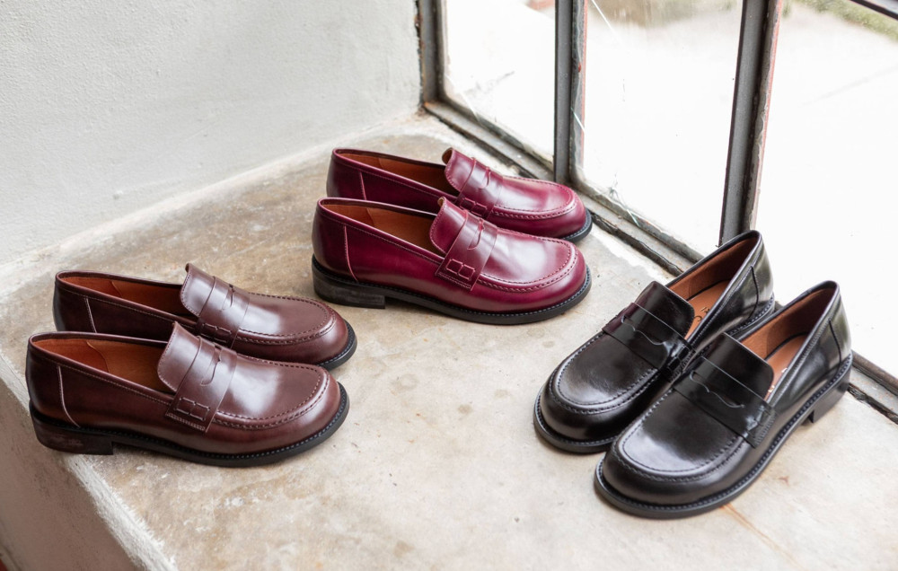 Mocasines tacón 2 cm negro cuero