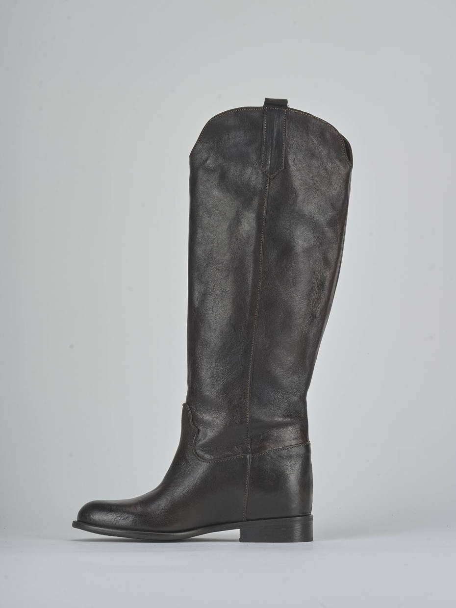 Stivali tacco 2cm pelle testa