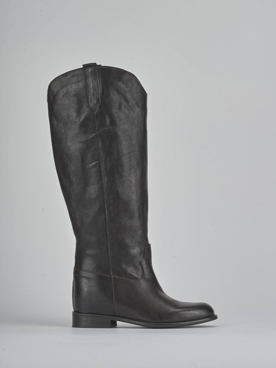 Stivali tacco 2cm pelle testa