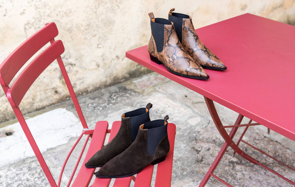 Low heel ankle boots heel 2 cm dark brown suede