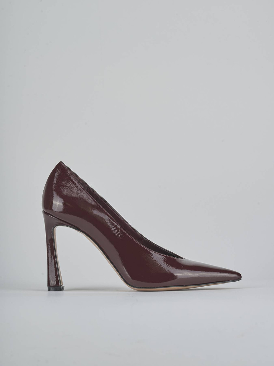 Zapatos de salón tacón 9 cm burdeos charol