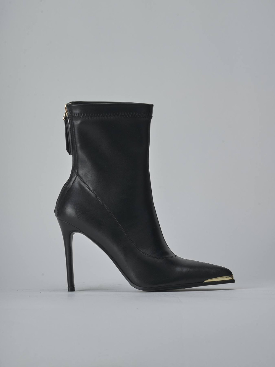 High heel ankle boots heel 10 cm black pelle sostenibile