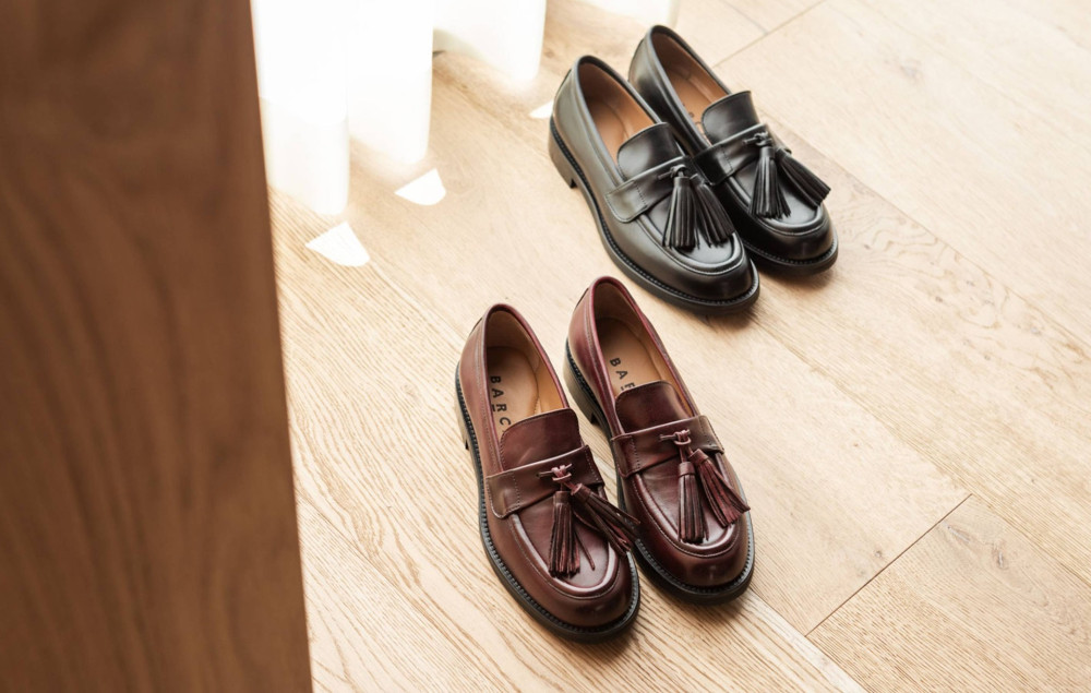 Mocasines tacón 2 cm negro cuero