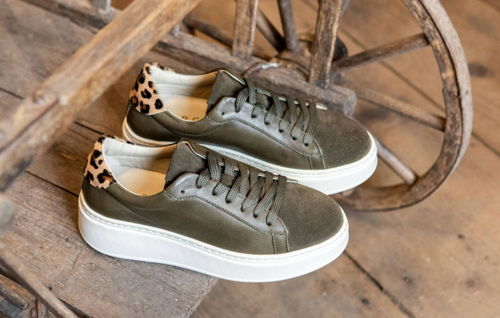 Sneakers pelle verde