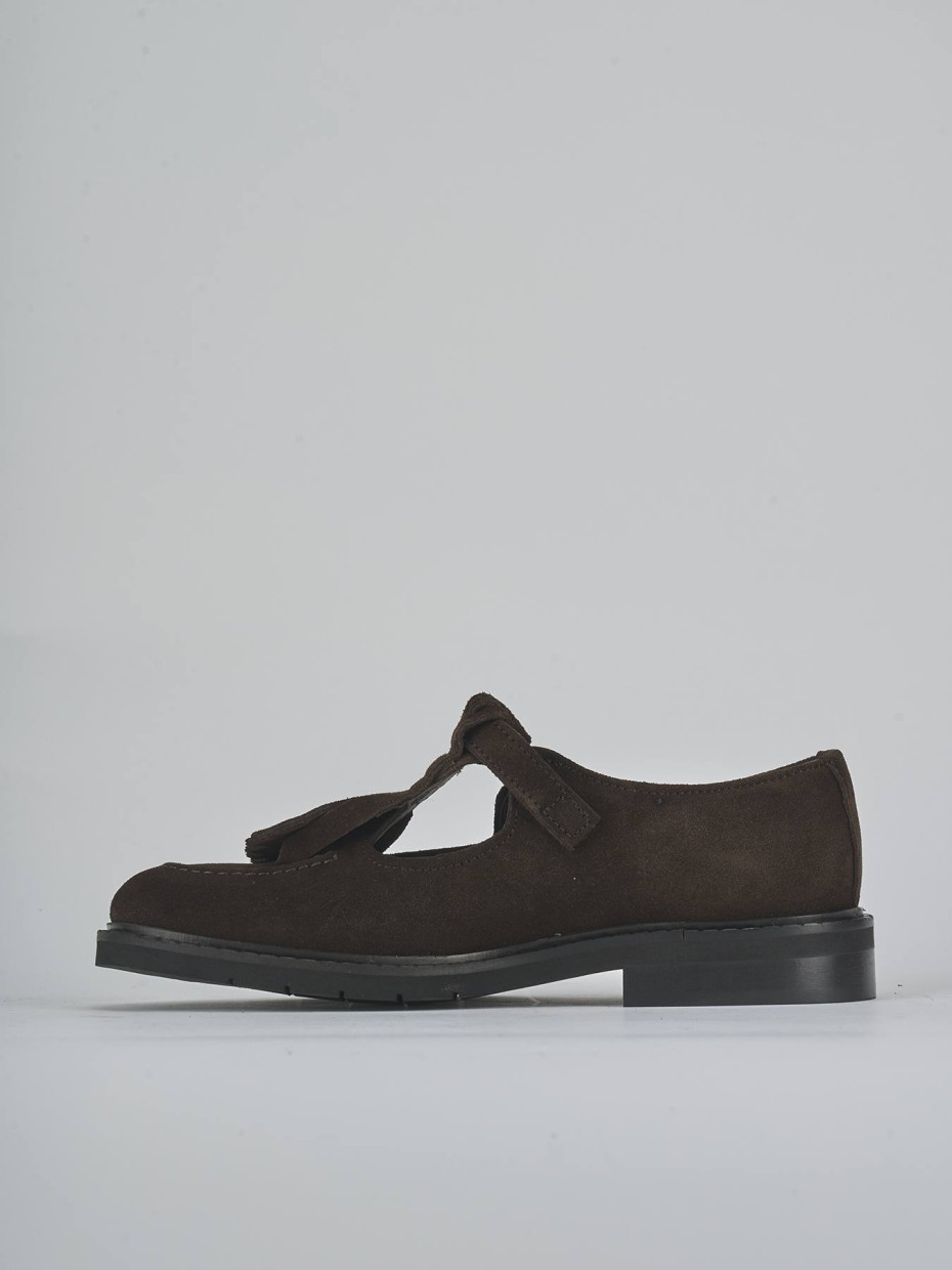 Ballerine tacco 1cm camoscio testa