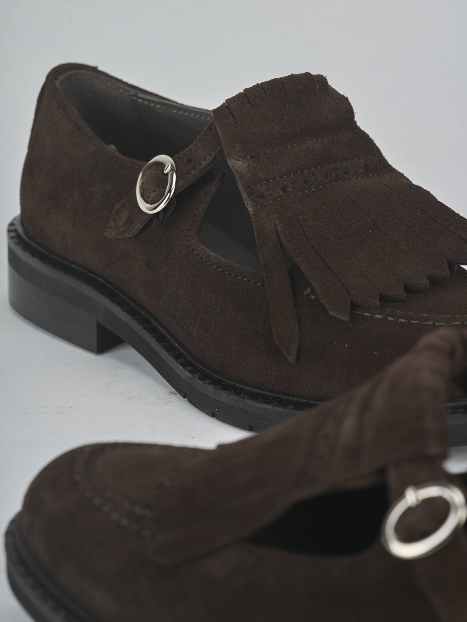 Ballerine tacco 1cm camoscio testa