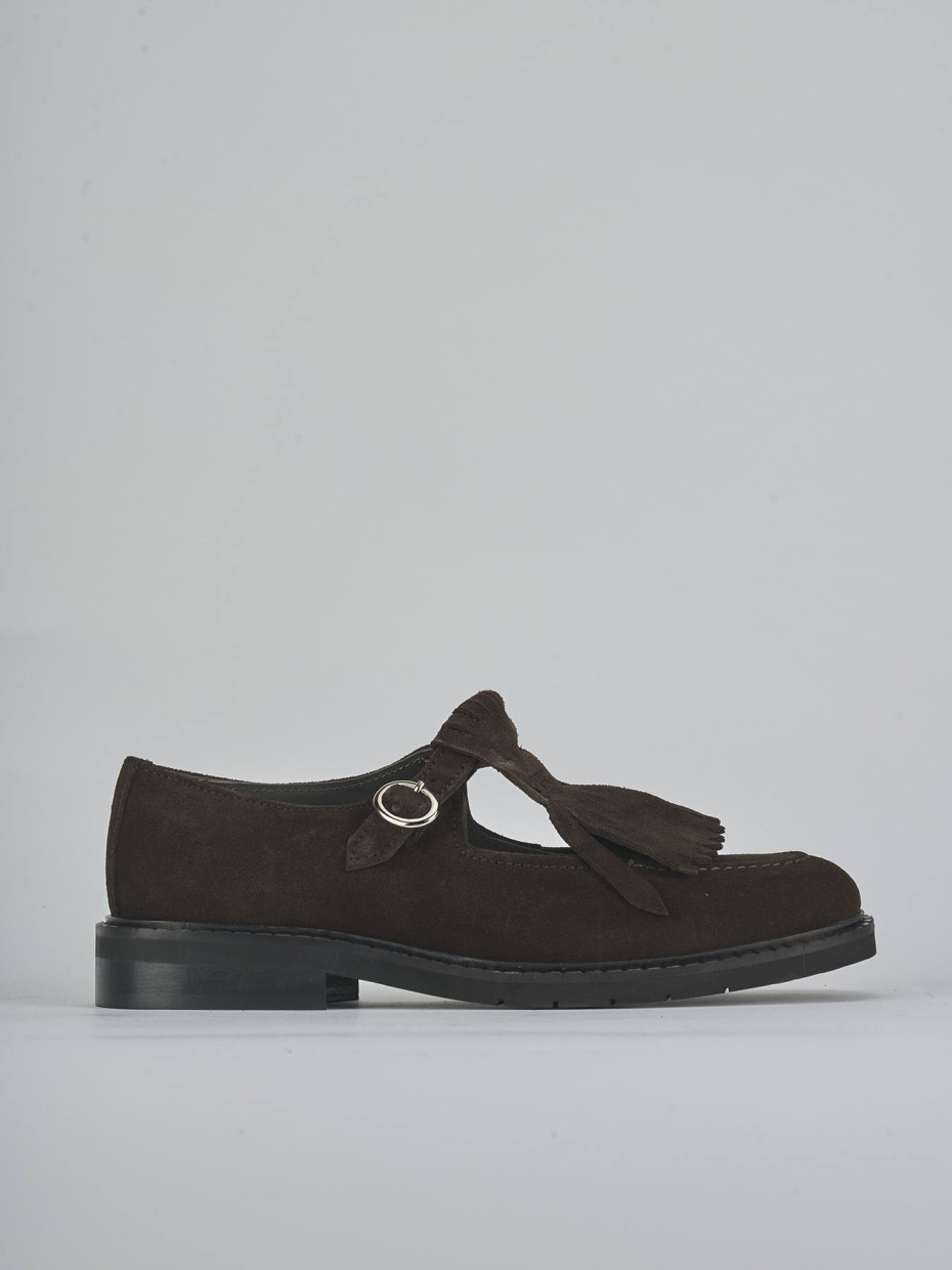 Ballerine tacco 1cm camoscio testa