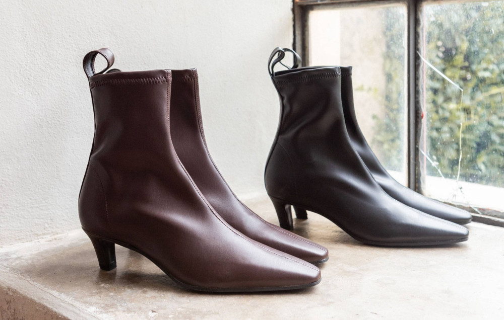 Stivaletti tacco 5cm pelle nero