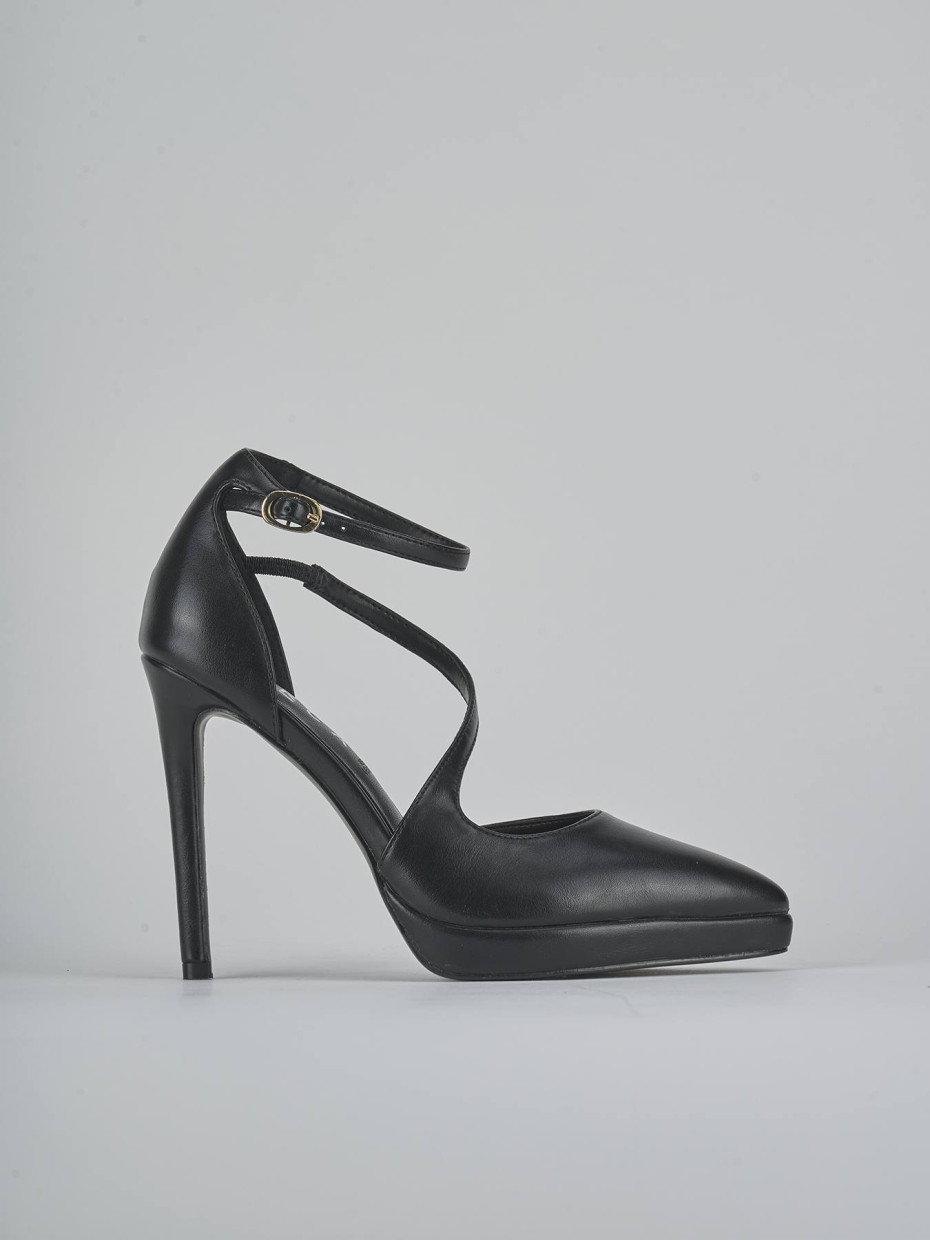 Décolleté tacco 10cm pelle sostenibile nero