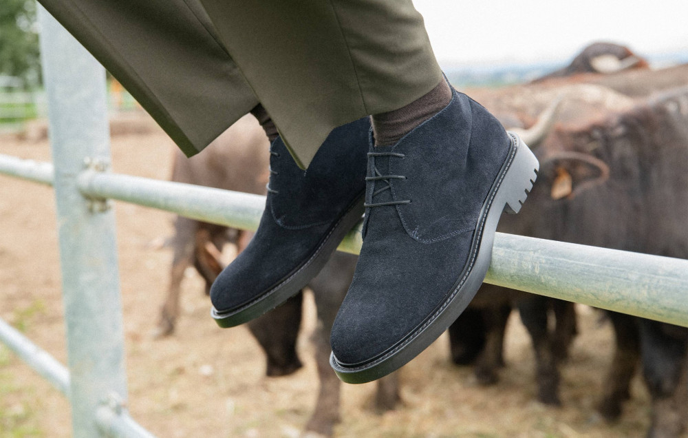 Botas militares azul ante