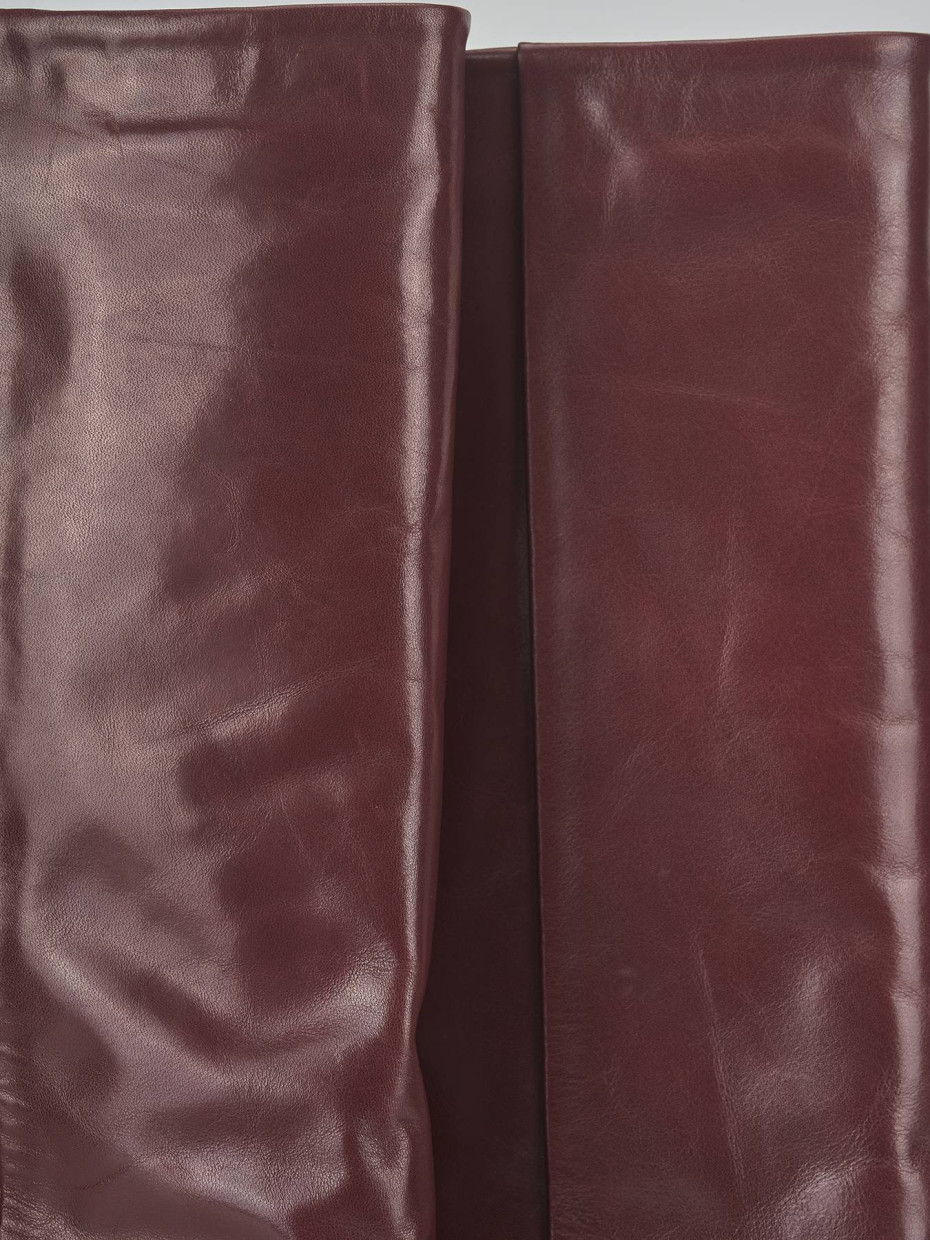 High heel boots heel 5 cm bordeaux leather