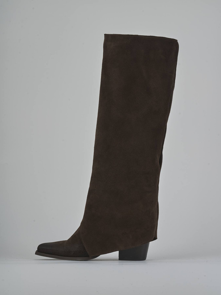 Stivali tacco 8cm camoscio testa